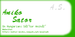 aniko sator business card